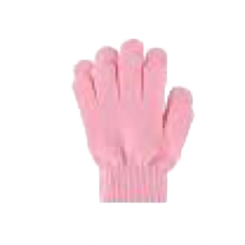 Warm Knit Stretch Gloves Winter Magic Gloves Black Pink 2 Pair Set Ladies Gloves